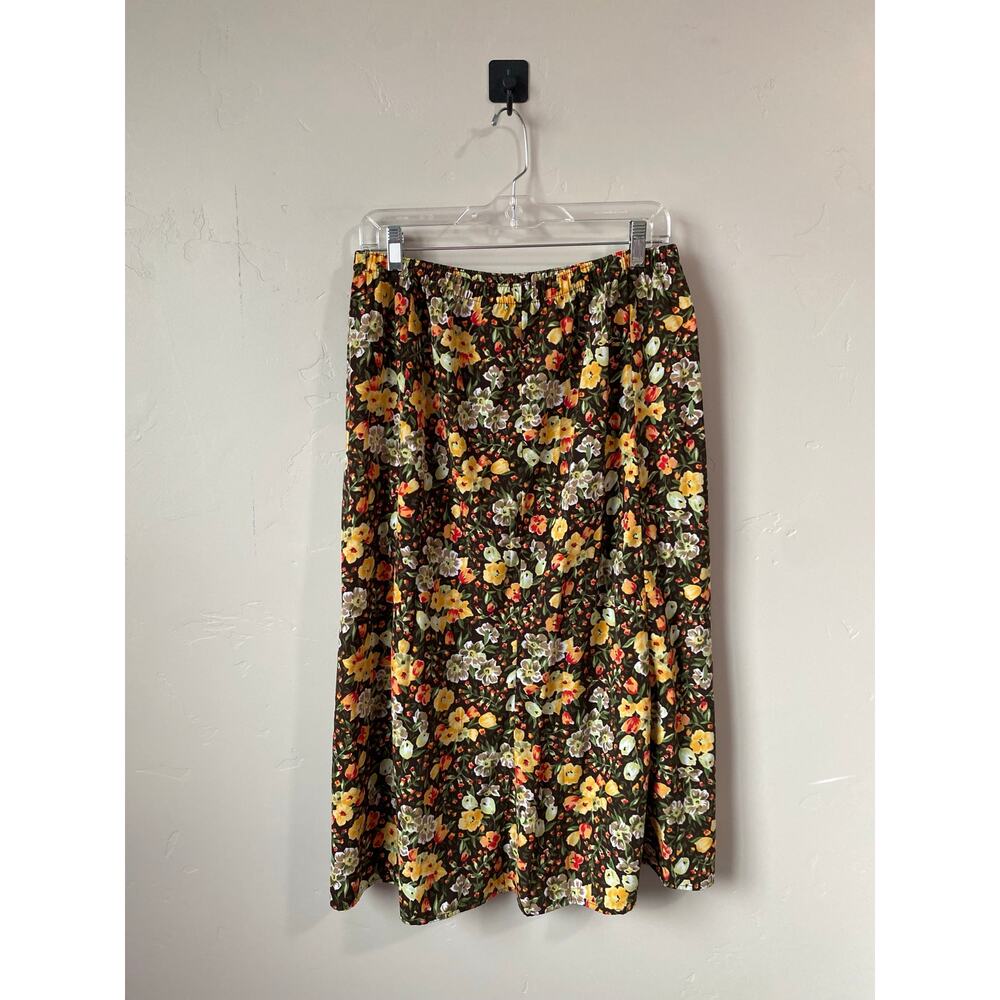 Nikki Multicolored Pull On A-Line Floral Midi Skirt- Size Medium - Picture 4 of 5